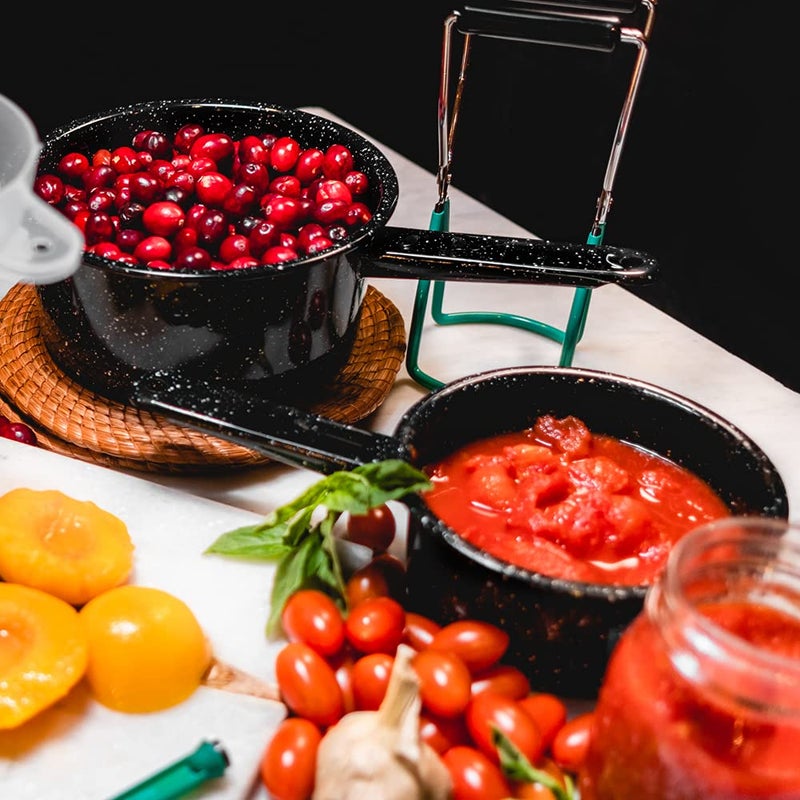 Granite Ware 1 qt y 2 qt saucepan set. Enameled steel great for camping  outdoor use  suitable for oven and direct fire. - Image 3